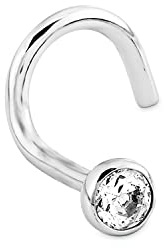 Amor - Damen Stecker Piercing 925 Silber - mit Zirkonia Stein - AMR-PI0004