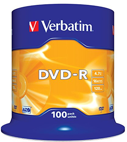 Verbatim DVD-R AZO 4,7GB - 16-fache Brenngeschwindigkeit - 100er Spindel - Silber