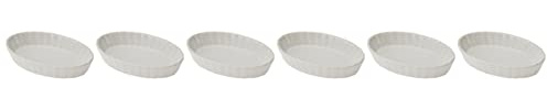 Küchenprofi Creme Brulee Schälchen, Weiss, Hartporzellan, 6er Set, Ofenform, 13 x 8 x 2,5 cm, Souffle Förmchen, ofenfeste Förmchen, mini Auflaufform