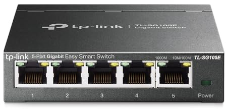 TP-Link TL-SG105E 5-Ports Gigabit Easy Smart Managed Netzwerk Switch(Plug-and-Play,Metallgehäuse, QoS, IGMP-Snooping,LAN Verteiler, zentrales Management, energieeffizient)