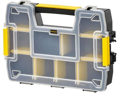 STANLEY FatMax Werkzeug-Organizer Sortmaster/Aufbewahrungsbox (29,5x6,5x21,5 cm, stapelbar mit Verriegelung, entnehmbare Einsätze, Aufbewahrung von Werkzeugen/Kleinteilen) STST1-70720