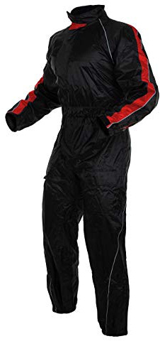 A-Pro Regenkombi Wasserdicht Motorrad Roller Regenhose Regenjacke Regenanzug Rot M