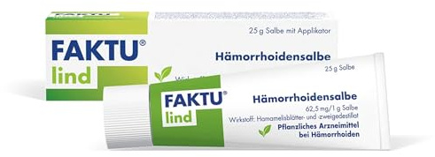 FAKTU lind Hämorrhoidensalbe mit Hamamelis bei Hämorrhoiden, 25 g | Pflanzliche Hilfe bei Hämorrhoiden, wundheilend & entzündungshemmend bei Nässen, Juckreiz, Brennen, stillt kleinere Blutungen