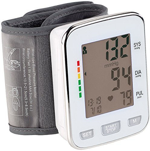 newgen medicals Blutdruck Gerät: Med. Handgelenk-Blutdruckmessgerät, XL-Display, 2x 60 Speicherplätze (Anzeige Blutdruckmessgerät, Handgelenkblutdruckmeßgerät, Notfall)
