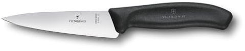 Victorinox Swiss Classic, Profi Tranchiermesser, Extra Scharfe Klinge, gerader Schliff, 12 cm, Kunststoffgriff, Rostfreier Stahl, schwarz