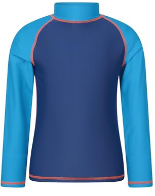 Mountain Warehouse Neoprenanzug Kinder - Langarm-Neoprenanzug mit UV-Schutz Rash Guard, Schwimmanzug für Jungen und Mädchen - Frühling, Sommer Blau Kinder 140 EU (9-10 Jahre)