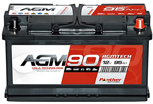 Panther Solarbatterie AGM90 12V 95Ah 900A Auto Versorgung Boot Reha Batterie