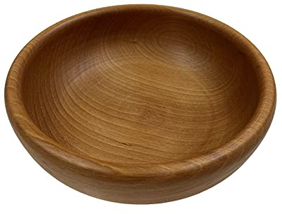 EFO Holzschale 24 cm | Holzschüssel aus natürlichem Buchenholz im rustikalen Stil | Salatschüssel Holz für Snacks, Obst oder Deko | Obstschale Buchenholz dekorativ und langlebig | Natürliches Holz