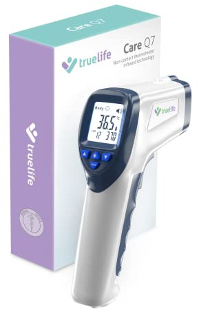 TrueLife Q7 Fieberthermometer kontaktlos infrarot Stirnthermometer für Babys, Erwachsene, Fieberalarm, Digitales 2 in 1 Thermometer mit schnelles und genaues Ablesung, LCD-Display, 2 Jahre Garantie
