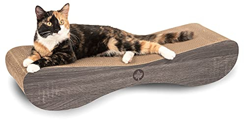 CanadianCat Company | XXL Satellite 2.0 Lounge | dunkelgrau | Kratzmöbel, Kratzbrett | Katzen Pappe +Katzenminze | ca. 76 x 24 x 15 cm