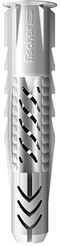 fischer Universaldübel UX 8 x 50 R, Allzweckdübel mit Rand, Allround-Nylondübel für optimalen Halt in allen Baustoffen, sichere Befestigung durch Verknoten oder Verspreizen, 50 Stück