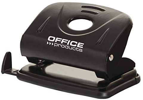 OFFICER PRODUCTS 18052211-05 Locher/bis 25 Blätter/Mechanismus und Gehäuse aus Metall/Kunststoffarm (ABS)/ Farbe: schwarz/Rutschfeste Kunstsoffkappe für den Boden