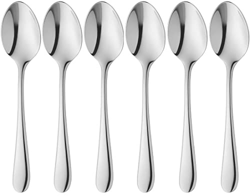 WMF Merit Espressolöffel Set 6-teilig, 10,8 cm, Espresso Löffel Cromargan protect Edelstahl poliert, kleine Löffel kratzbeständig, spülmaschinenfest
