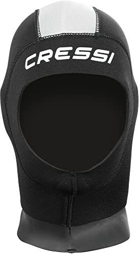 Cressi Lady Man 5mm - Neopren 5mm Kopfhaube Damen - Schwarz/Grau, S/2-3