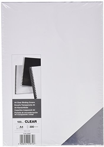 GBC CY013080 Einbanddeckel, PVC, A4, 300 Mic, 100 Stück glänzend klarsichtfolie