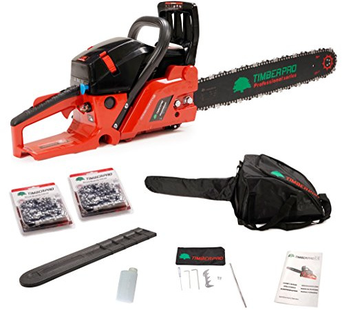 TIMBERPRO Kettensäge mit Benzin 62 cm³, Leistung 3,6 PS, Sägeblatt 50 cm EU II abgasnorm