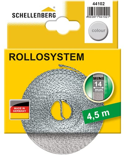 Schellenberg 44102, 4,5 m, grau Rollladengurt Mini 14 mm
