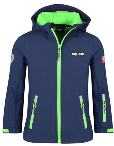Trollkids Kids Oslofjord Jacket 152, Navy/Green