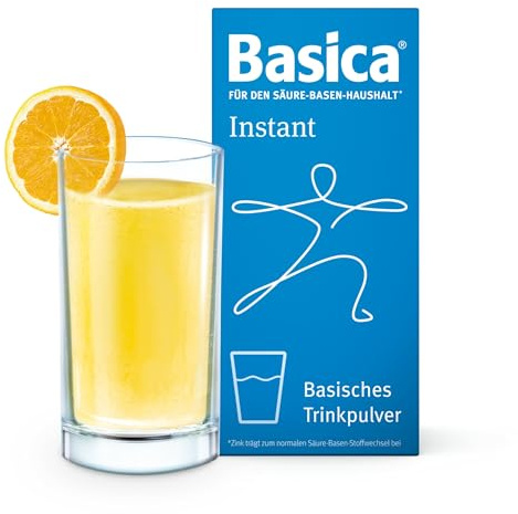 Basica® Instant Basenpulver mit fruchtigem Orangengeschmack zum Auflösen in Wasser | für eine normale Säure-Basen-Balance | vegan | laktosefrei | verschiedene basische Mineralien | 300 Gramm