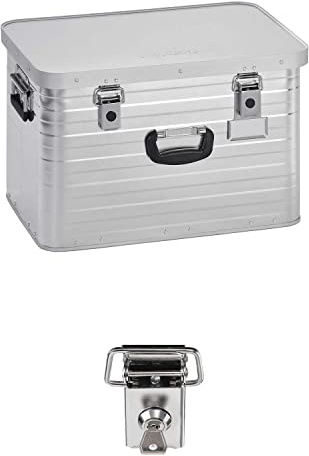 Enders Alubox 63 L mit Schloss Set - Aluminium Box 1 mm Wandstärke, spritzwasserdicht, stapelbar - Alukiste, Metallkiste, Metallbox mit Deckel - verwendbar als Transportbox, Werkzeugkiste, Lagerbox