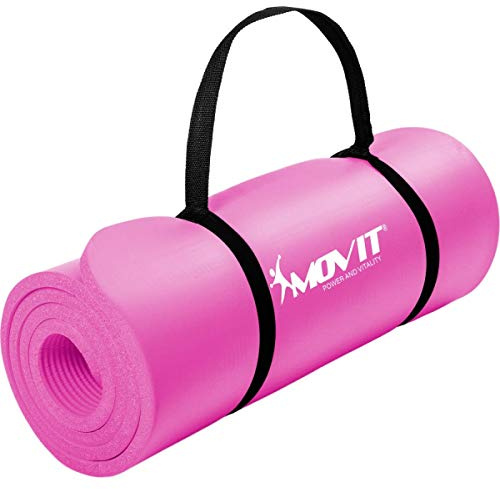 MOVIT® Gymnastikmatte – 3 Größen & 12 Farben, 10/15 mm, mit Tragegurt | Fitnessmatte extra dick aus NBR als Yogamatte für Yoga, Pilates & Gymnastik – hautfreundlich und rutschfest