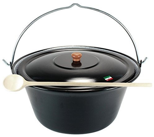 GRILLPLANET ungarischer Gulaschkessel 22 Liter mit Deckel emailliert, Gulaschtopf Set