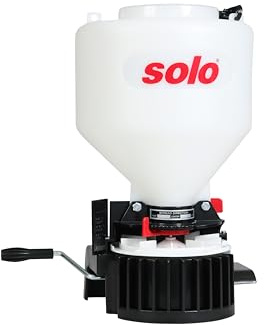 Solo 421 Granulatstreuer, Samenstreuer, Winterstreugut Streuer, weiß, 28 x 25 x 48 cm