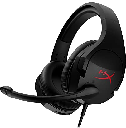 HyperX Cloud Stinger Gaming-Headset mit Kabel, DTS Headphone, Spatial Audio, 53-mm-Treiber, Memory Foam, 7.1 Surround-Sound, Flip-to-Mute-Mikrofon, USB- und 3,5-mm-Anschluss, Schwarz