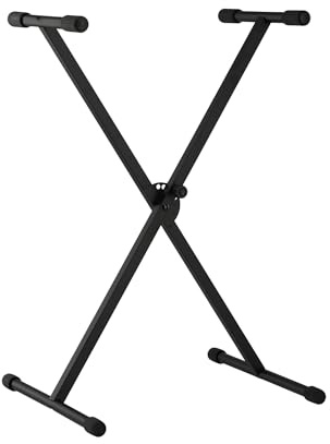 GEWA Keyboardständer - Zusammenlegbar - Stahlrohr - Höhenverstellbar 68-92 cm - Max. Belastung 18 kg - Gewicht: 2,96 kg - Farbe: Schwarz