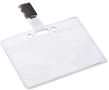 EUROPEL ID Ausweishalter mit Clips und Karteneinschub-Etui (Packung mit 24 Stück) | Horizontaler Ausweishalter für Schulen, Hochschulen, Büros und Firmenveranstaltungen | 90 x 60 mm