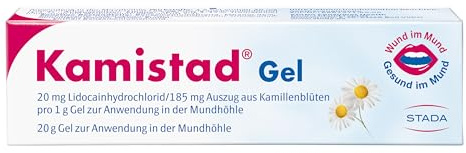 Kamistad Gel – schmerzlinderndes Gel bei leichten Entzündungen des Zahnfleisches und der Mundschleimhaut – hemmt Entzündungen, fördert die Heilung – 1 x 20 g