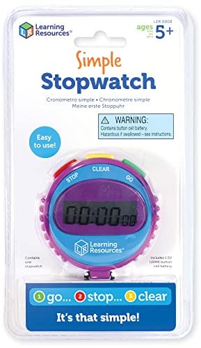 Learning Resources Anfänger-Stoppuhr für Kinder – Lernhilfe zur Zeitmessung mit großer Digitalanzeige – Einfach bedienbar – Geschenkidee für Schule & Sport – ab 5 Jahren