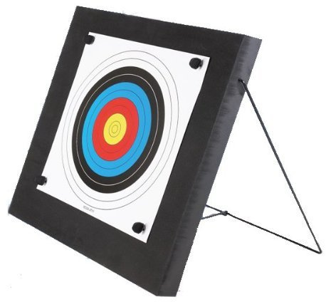 Stronghold Schaumscheibe Junior - 60x60x4,5 cm - bis 20 lbs - Set inkl. Ständer, Scheibennägel und Auflage; Zielscheibe, Bogenschießen, leicht und sicher