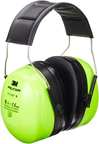 3M Peltor Optime III Kapselgehörschutz, Kopfbügel, Hi-Viz, SNR 35 dB, hohe Sichtbarkeit, 1 Stück, grün