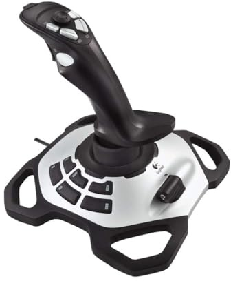 Logitech G 942-000031 Extreme 3D Pro Joystick, Drehknopf Rudersteuerung, 12 Programmierbare Tasten, 8 Wege Rundblickschalter, Stabiler Sockel, Schnellfeuerauslöser, USB-Anschluss, PC, Schwarz/Silber
