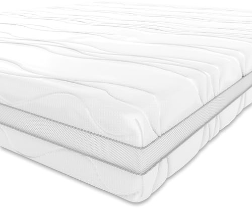 Amazon Basics Memoryschaum Matratze mit 7 Zonen, Mittel Fest (H3), 90 x 200 x 20 cm, Weiß