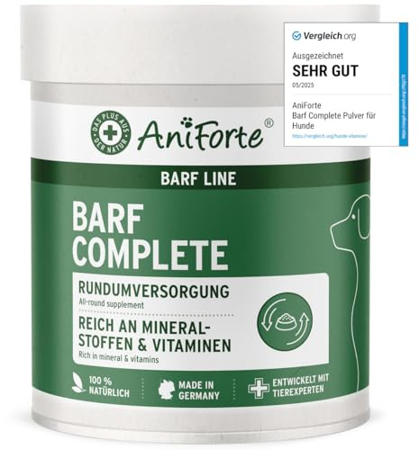 AniForte Barf Complete Pulver für Hunde - Natürliche Rundumversorgung, Ausgewogener Zusatz beim Barfen, Reich an Mineralstoffen & Vitaminen
