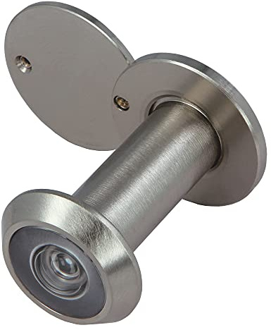 Amig - Türspion | Super-Winkellinse | für Eingangstüren innen und draußen | Silber Farbe | Stahl | Maße: Durchmesser 14 mm | Türstärke 35-60 mm