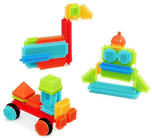 Battat - Basic Builder Eimer - Ineinandergreifende Bauklötze - 50-teiliges Spielset - STEM-Set für Kleinkinder, Kinder - Lernspielzeug - 2 Jahre +