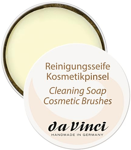 da Vinci, Pinselseife, Reinigungsseife 85g, vegan, Reinigung & Pflege für Kosmetikpinsel & Beautyblender, rückfettend für geschmeidige Pinselhaare, mit Zitronenduft, Made in Germany