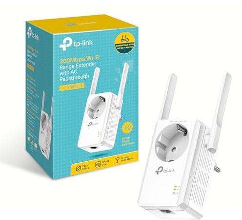 TP-Link TL-WA860RE WLAN Repeater mit Steckdose (300 Mbit/s, WLAN Verstärker, integrierte Steckdose, LAN Port, App Steuerung, kompatibel zu Allen gängigen WLAN Geräten) weiß