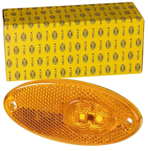 HELLA 2PS 964 295-061 Seitenmarkierungsleuchte - Begrenzungsleuchte - Anhänger - Wohnwagen - LED - 12V - Schraubanschluss/Anbau - Lichtscheibenfarbe: gelb - Kabel: 500mm - links/rechts - Menge: 1
