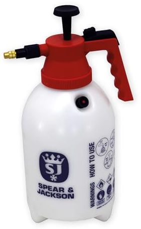 Spear & Jackson 2LPAPS 2 Liter (2 L) Garten-Drucksprüher – Verstellbare Messingdüse, Pumpmechanismus, frostfeste Flasche, arretierbarer Abzug, präzise Messskala