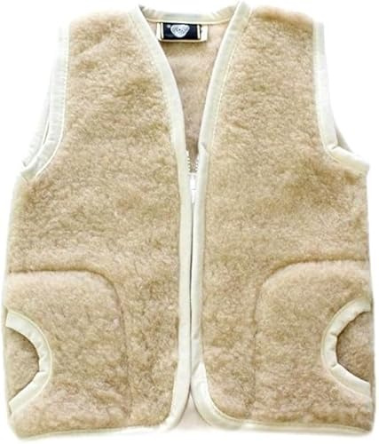 Merino Wool - Merinowolle, natürlich, 4-5 Jahre, Weste Wollweste für EIN Kind Weste Kinder – Wärmeregulierende Wollweste für Kleinkind – Atmungsaktiv, Weich – Ideal für Alltag, Kindergarten & Outdoor