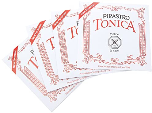 Pirastro Tonica 4/4 Violinensaiten Set Medium Gauge mit Ball End E Premium Saiten aus feinem, flexiblem Synthesekern, Ersatzzubehör für Profis und Studenten Violinspieler