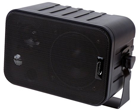 Dynavox 3-Wege Mini-Box mit Halterung für Wandmontage, Paar, Kleiner Surround-Lautsprecher für Heimkino, schwarz