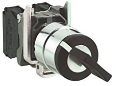 Schneider Electric Harmony XB4 Schlüsselschalter, Metall, 22mm, 2 Stellungen, rastend, Ronis 455, 1S, schwarz, Artikelnummer XB4BG21