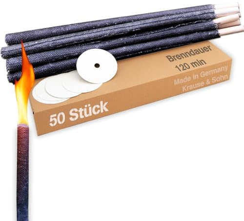 Fackeln 50 St Wachsfackeln 120 Min. Brennzeit 2 Stunden Lagerfeuer Fackel Wachsfackel