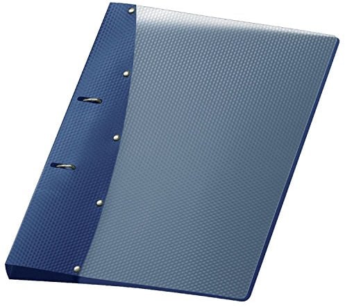 VELOFLEX 1141450 - Ringbuch Diamond DIN A4, 20mm Füllhöhe, 2 Ring Kunststoff Ordner für Schule und Büro, Blau