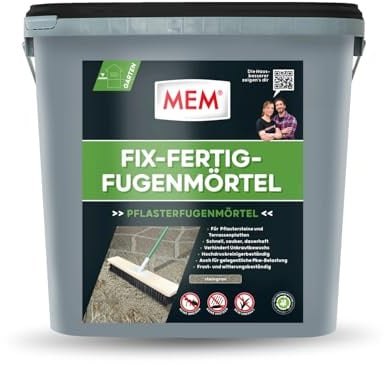 MEM Fix-Fertig-Fugenmörtel, Witterungsbeständig, Anwendungsfertig, Gegen Unkrautbewuchs, Steingrau, 12,5 kg